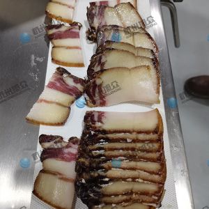 多功能切片機，現場試機切4mm熏肉，效果滿意！